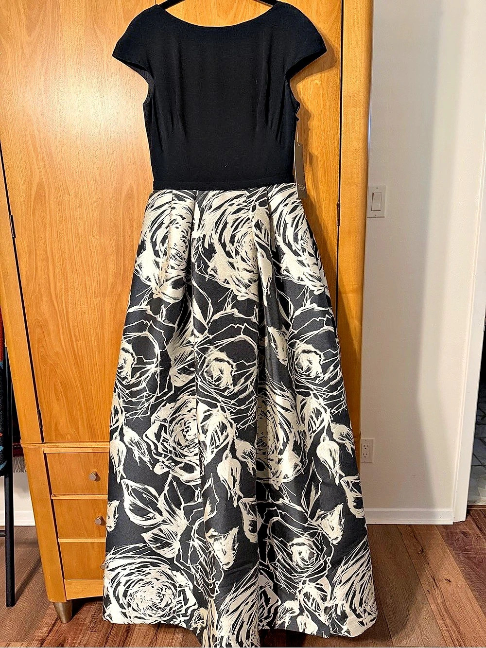 Their Floral Maxi Dress in Black & White Like New